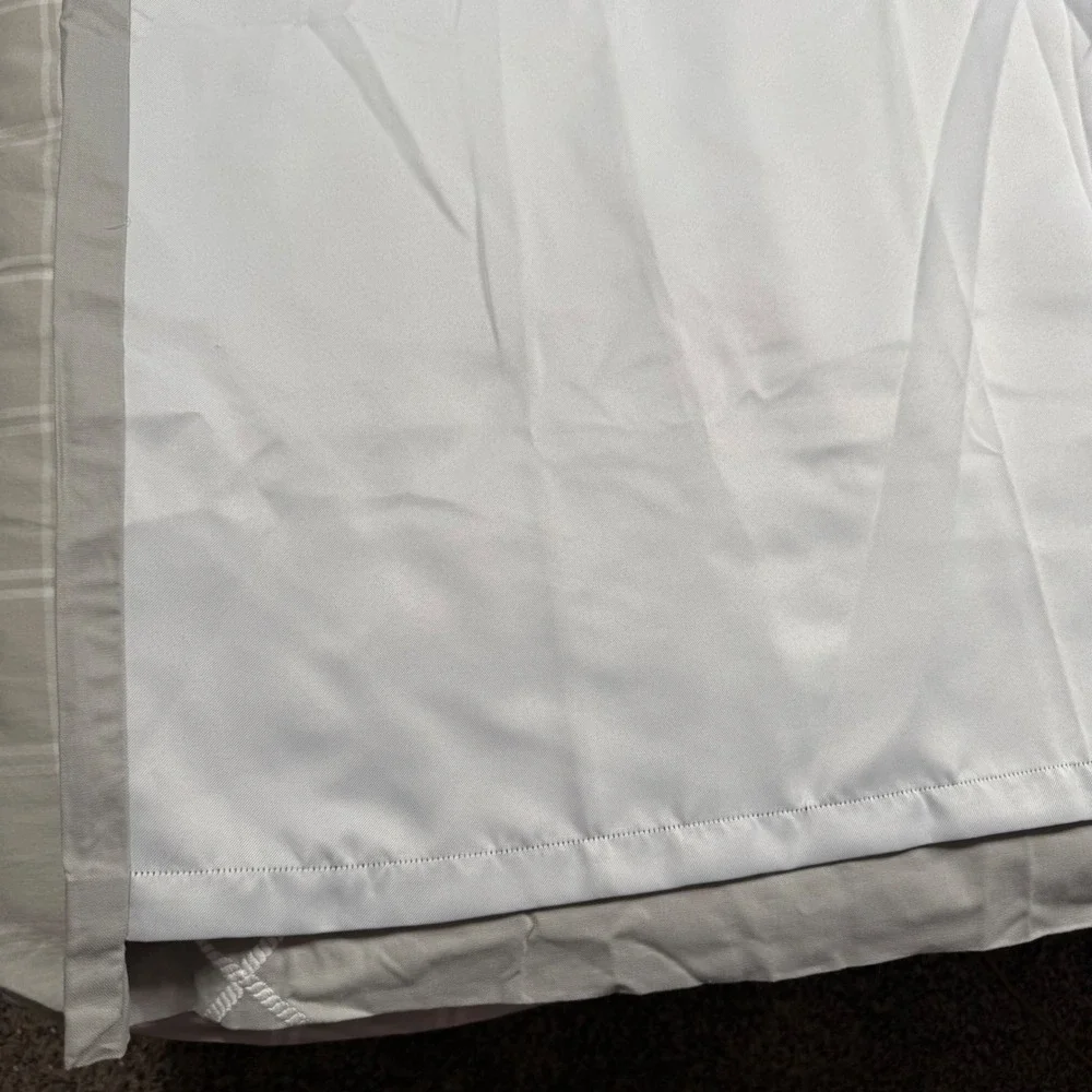 Pottery Barn Kids Gray White Rope Lattice Blackout Curtain Panel 44x96 Cotton
